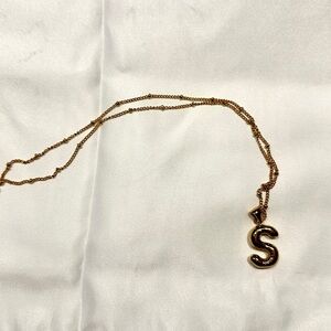 Gold Initial “S” Pendant Necklace
